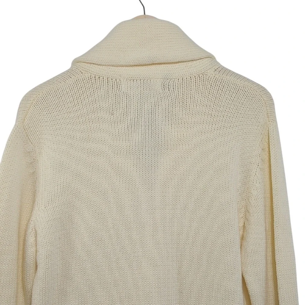 Vintage Herman Phillips Ivory Shawl Collar‎ Cardigan Sweater Preppy Heritage Med